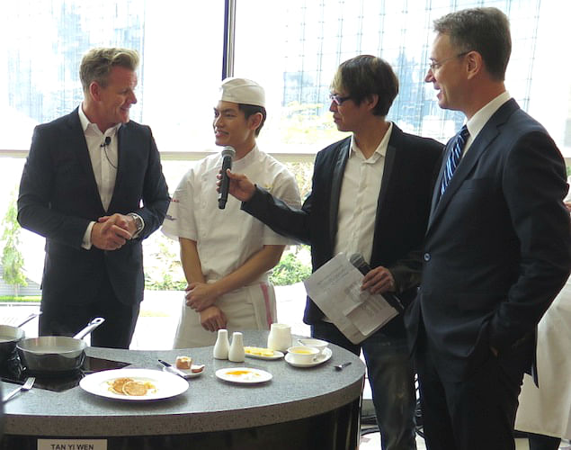 Where does Gordon Ramsay go for meals in Singapore?